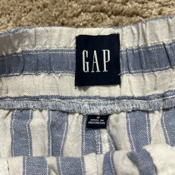 Gap Striped Linen Blend Womens Drawstring Shorts Elastic Waist Pockets Small - Picture 4 of 6